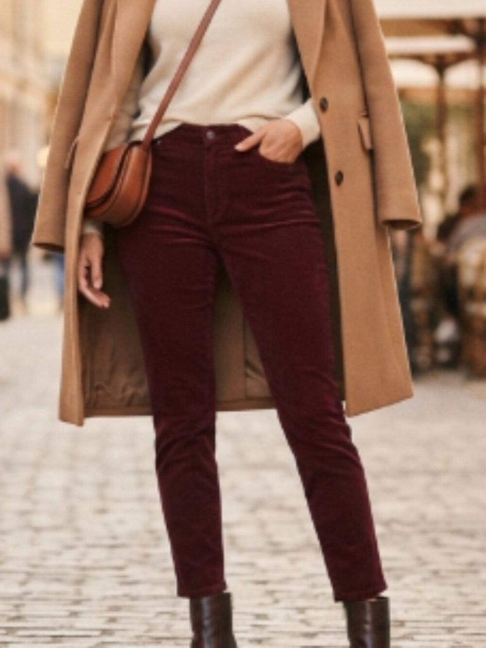 Banana Republic Burgundy Mid-Rise Skinny Corduroy Pants Size 25P Petite